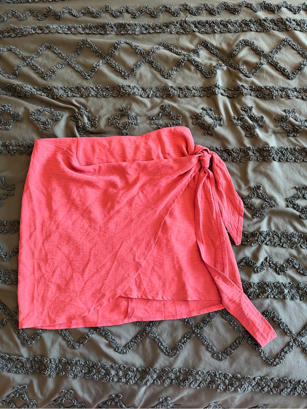 SHEIN Coral Pink High-Waist Wrap Mini Skirt
